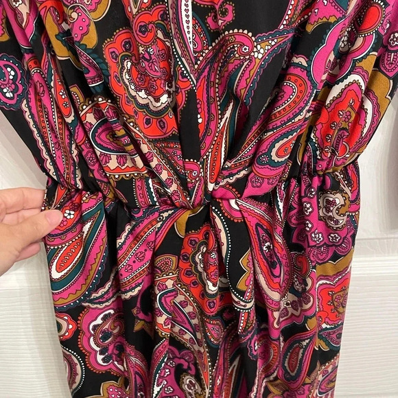 Trina By TRINA TURK Birch Paisley Print Mini Dress Size Small Jersey Knit Fabric - Picture 6 of 8